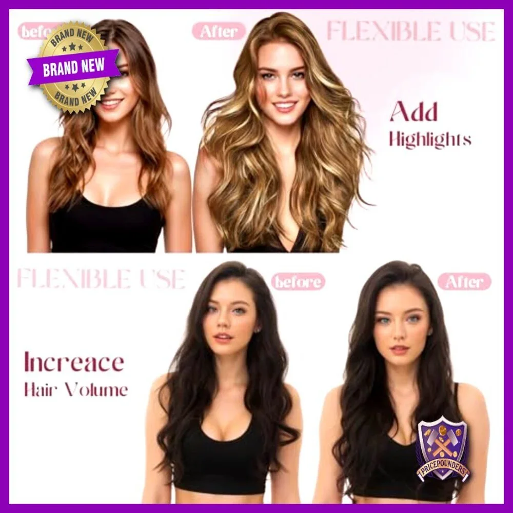 6-Piece Clip-In Human Hair Extensions 16 Inch Straight Seamless